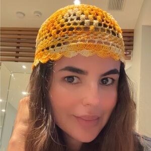 Handmade by me 💕Yellow Crochet beanie